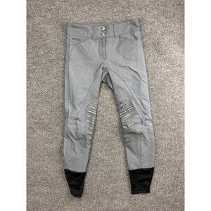 Animo Pants Womens Medium Gray Riding Breeches Silicone Knee Grip Made Italy